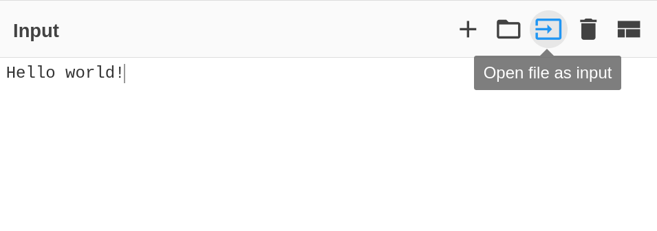 Open File as Input button