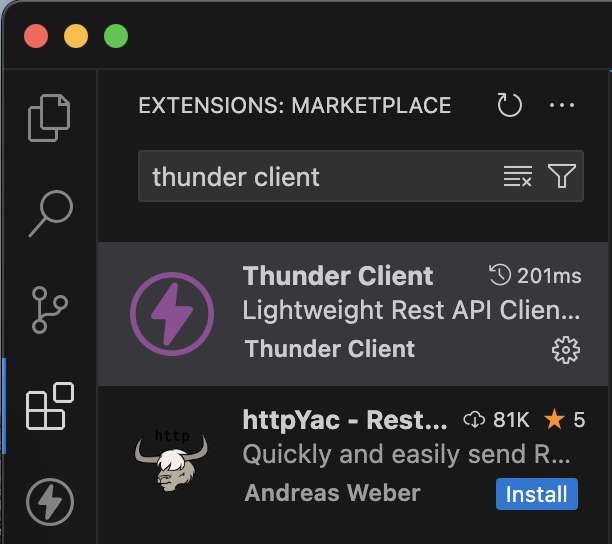 Thunder client side